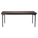 National Public Seating MSFT2496PWEBWT Folding Table w/ Montana Walnut Laminate Top & Black Steel Frame - 96"L x 24"W x 29"H thumbnail 2