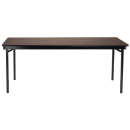 National Public Seating MSFT3060PWEBWT Folding Table w/ Montana Walnut Laminate Top & Black Steel Frame - 60"L x 30"W x 29"H thumbnail 2
