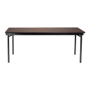 National Public Seating MSFT3696PWEBWT Folding Table w/ Montana Walnut Laminate Top & Black Steel Frame - 96"L x 36"W x 29"H thumbnail 2