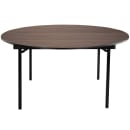 National Public Seating MSFT72RDPWEBWT 72" Round Folding Table w/ Montana Walnut Laminate Top & Black Steel Frame - 29"H thumbnail 2