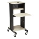 National Public Seating PRC200 40 1/2" 4 Level Presentation Station - Steel/Laminate, Black/Ivory thumbnail 2