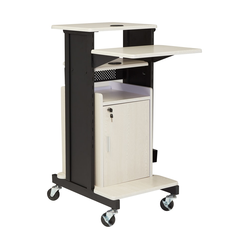 National Public Seating PRC250 40 1/2" 8 Level Presentation Station - Steel/Laminate, Black/Ivory