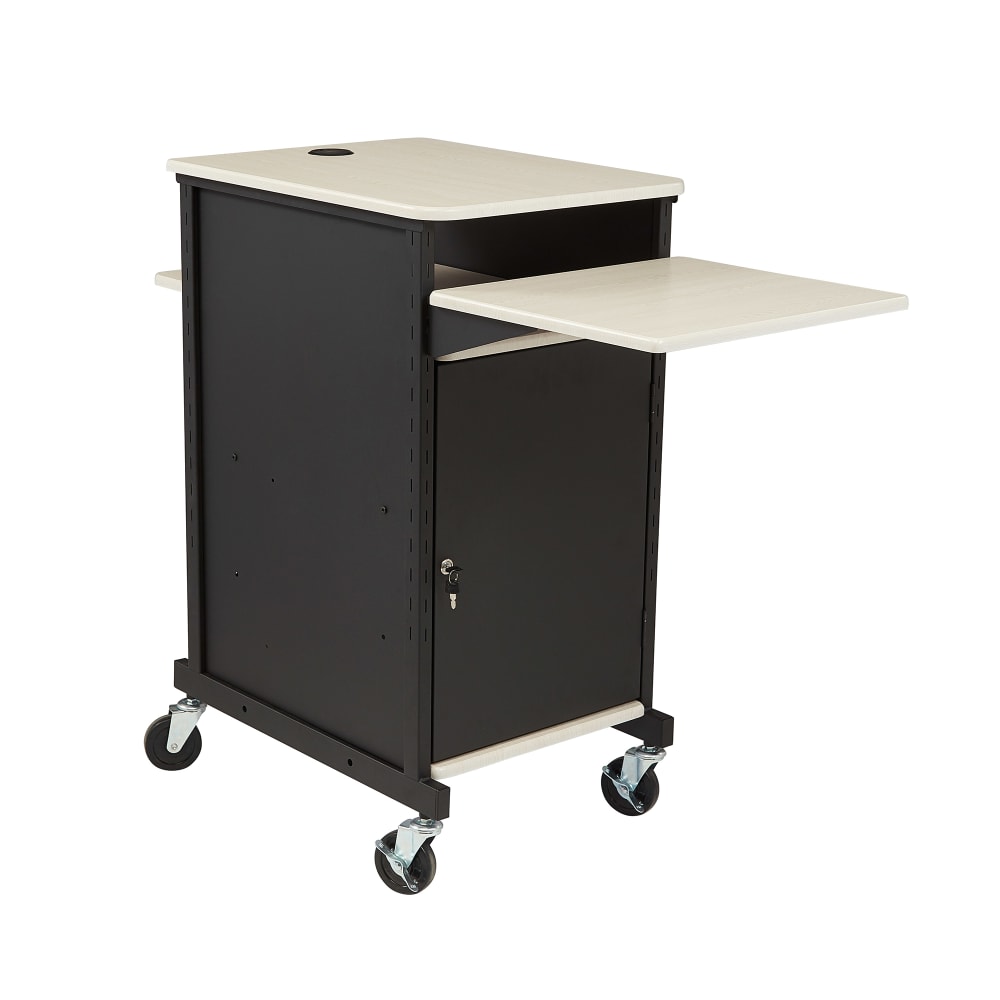 National Public Seating PRC400 40" 4 Level Presentation Station - Steel/Laminate, Black/Ivory