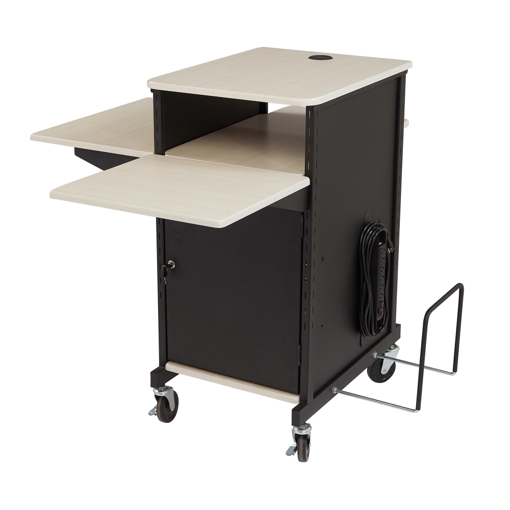National Public Seating PRC450 40" 4 Level Presentation Station - Steel/Laminate, Black/Ivory
