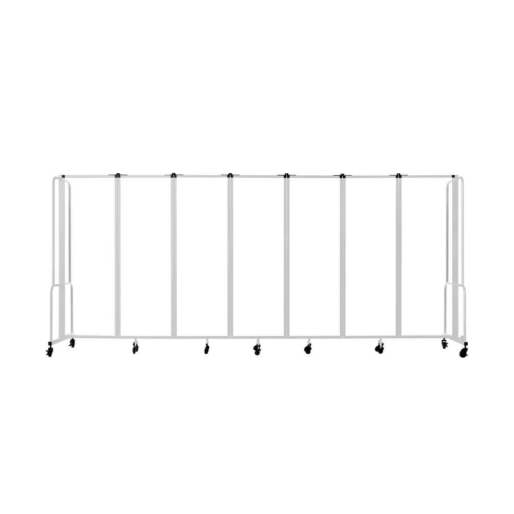 National Public Seating RDG6-7CA 164"L Portable Room Divider w/ (7) Clear Acrylic Panels & Gray Frame - 6'H