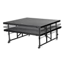 National Public Seating TFXS48481624C-02 Duel Height Stage w/ Carpeted Deck & Black Steel Frame - 4 ft x 4 ft x 16" to 24"H thumbnail 3