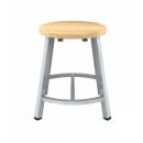National Public Seating TTSG18-BB Round Backless Stool w/ Butcherblock Seat, Gray thumbnail 2