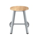 National Public Seating TTSG18-BB Round Backless Stool w/ Butcherblock Seat, Gray thumbnail 3