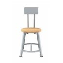 National Public Seating TTSG18B-BB Round Stool w/ Solid Back & Butcherblock Seat, Gray thumbnail 2