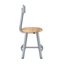 National Public Seating TTSG18B-BB Round Stool w/ Solid Back & Butcherblock Seat, Gray thumbnail 3