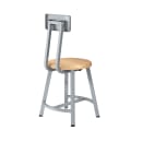 National Public Seating TTSG18B-BB Round Stool w/ Solid Back & Butcherblock Seat, Gray thumbnail 4
