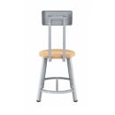 National Public Seating TTSG18B-BB Round Stool w/ Solid Back & Butcherblock Seat, Gray thumbnail 5
