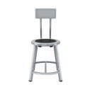National Public Seating TTSG18B-S10 Round Stool w/ Solid Back & Black Steel Seat, Gray thumbnail 2