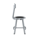 National Public Seating TTSG18B-S10 Round Stool w/ Solid Back & Black Steel Seat, Gray thumbnail 3