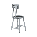 National Public Seating TTSG18B-S10 Round Stool w/ Solid Back & Black Steel Seat, Gray thumbnail 4