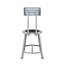 National Public Seating TTSG18B-S10 Round Stool w/ Solid Back & Black Steel Seat, Gray thumbnail 5
