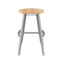 National Public Seating TTSG18H-BB Round Backless Stool w/ Butcherblock Seat, Gray thumbnail 3
