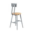National Public Seating TTSG18HB-BB Round Stool w/ Solid Back & Butcherblock Seat, Gray thumbnail 4