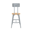 National Public Seating TTSG18HB-BB Round Stool w/ Solid Back & Butcherblock Seat, Gray thumbnail 5