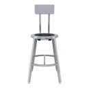 National Public Seating TTSG18HB-S10 Round Stool w/ Solid Back & Black Steel Seat, Gray thumbnail 2