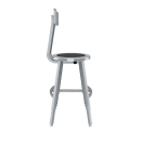 National Public Seating TTSG18HB-S10 Round Stool w/ Solid Back & Black Steel Seat, Gray thumbnail 3