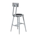 National Public Seating TTSG18HB-S10 Round Stool w/ Solid Back & Black Steel Seat, Gray thumbnail 4
