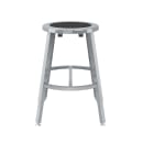 National Public Seating TTSG18H-S10 Round Backless Stool w/ Black Steel Seat, Gray thumbnail 2