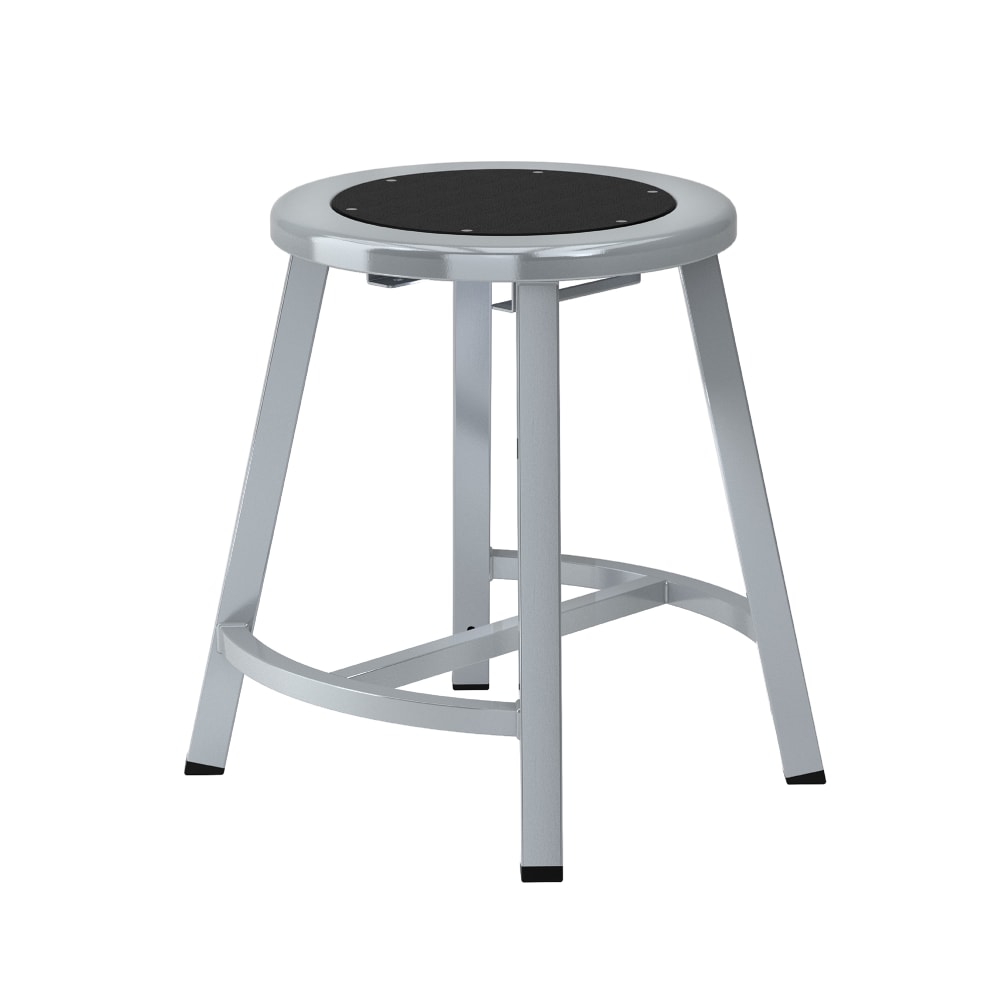 National Public Seating TTSG18-S10 Round Backless Stool w/ Black Steel Seat, Gray