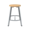 National Public Seating TTSG24-BB Round Backless Stool w/ Butcherblock Seat, Gray thumbnail 3