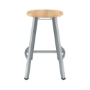 National Public Seating TTSG24-BB Round Backless Stool w/ Butcherblock Seat, Gray thumbnail 4