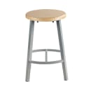National Public Seating TTSG24-BB Round Backless Stool w/ Butcherblock Seat, Gray thumbnail 5
