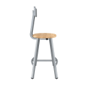 National Public Seating TTSG24B-BB Round Stool w/ Solid Back & Butcherblock Seat, Gray thumbnail 3