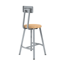 National Public Seating TTSG24B-BB Round Stool w/ Solid Back & Butcherblock Seat, Gray thumbnail 4