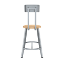 National Public Seating TTSG24B-BB Round Stool w/ Solid Back & Butcherblock Seat, Gray thumbnail 5