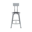 National Public Seating TTSG24B-S10 Round Stool w/ Solid Back & Black Steel Seat, Gray thumbnail 2