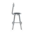 National Public Seating TTSG24B-S10 Round Stool w/ Solid Back & Black Steel Seat, Gray thumbnail 3