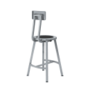 National Public Seating TTSG24B-S10 Round Stool w/ Solid Back & Black Steel Seat, Gray thumbnail 4