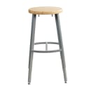 National Public Seating TTSG24H-BB Round Backless Stool w/ Butcherblock Seat, Gray thumbnail 3