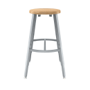 National Public Seating TTSG24H-BB Round Backless Stool w/ Butcherblock Seat, Gray thumbnail 4