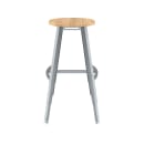 National Public Seating TTSG24H-BB Round Backless Stool w/ Butcherblock Seat, Gray thumbnail 5