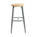 National Public Seating TTSG24H-BB Round Backless Stool w/ Butcherblock Seat, Gray thumbnail 6