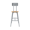 National Public Seating TTSG24HB-BB Round Stool w/ Solid Back & Butcherblock Seat, Gray thumbnail 4