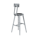 National Public Seating TTSG24HB-S10 Round Stool w/ Solid Back & Black Steel Seat, Gray thumbnail 4