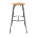 National Public Seating TTSG30-BB Round Backless Stool w/ Butcherblock Seat, Gray thumbnail 2