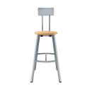 National Public Seating TTSG30B-BB Round Stool w/ Solid Back & Butcherblock Seat, Gray thumbnail 2