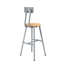 National Public Seating TTSG30B-BB Round Stool w/ Solid Back & Butcherblock Seat, Gray thumbnail 4