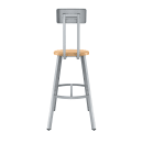 National Public Seating TTSG30B-BB Round Stool w/ Solid Back & Butcherblock Seat, Gray thumbnail 5