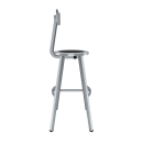 National Public Seating TTSG30B-S10 Round Stool w/ Solid Back & Black Steel Seat, Gray thumbnail 3