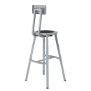 National Public Seating TTSG30B-S10 Round Stool w/ Solid Back & Black Steel Seat, Gray thumbnail 4