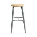 National Public Seating TTSG30H-BB Round Backless Stool w/ Butcherblock Seat, Gray thumbnail 3